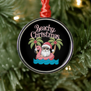Kerst op het strand Tropische vakantie Kerstman St Metalen Ornament