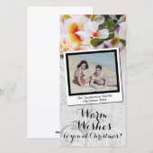 Kerst op het strand warme wensen Plumeria Lei Feestdagenkaart (Voorkant / Achterkant)