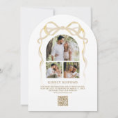 Kerst open haard boog foto QR Code boog bruiloft Kaart (Achterkant)