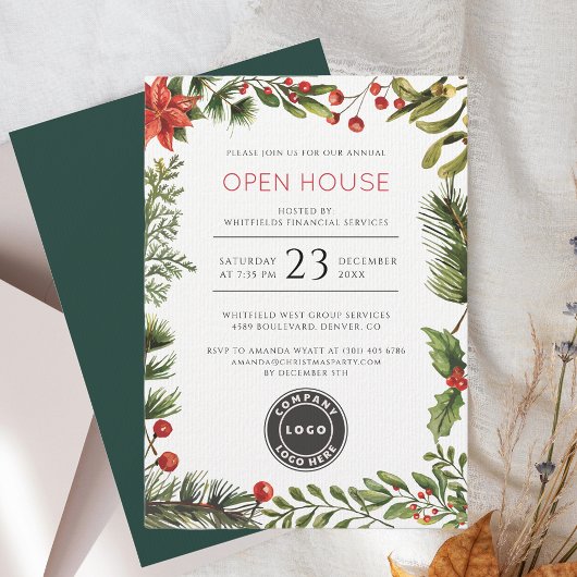 Kerst Open Huis Botanische Zaken Logo Kaart