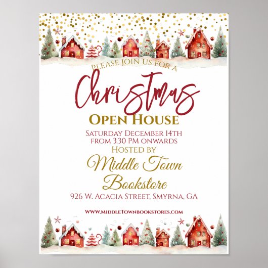 Kerst Open Huis Business Poster (Voorkant)