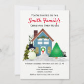 Kerst Open Huis Familie Stijl Vakantie Kaart (Voorkant)