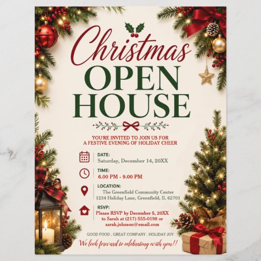 Kerst Open Huis Flyer (Voorkant)