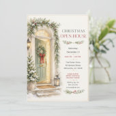 Kerst Open Huis Uitnodiging (Staand voorkant)