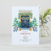 Kerst Open Huis Uitnodiging (Staand voorkant)