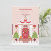 Kerst Open Huis Uitnodigingen (Staand voorkant)