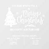 Kerst Openingsuren bedrijf   Raamsticker (Vel)