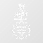 Kerst Openingsuren Bord, Kerstmis Raamsticker (Vel)