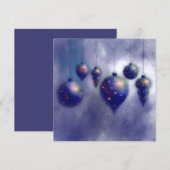 Kerst opknoping Blue Baubles Flat Kaart (Voorkant / Achterkant)