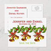 Kerst Opslaan van de Datum Aankondigingen Bells Aankondigingskaart (Voorkant / Achterkant)