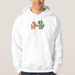 Kerst Oranje Kat en T-rex Hoodie