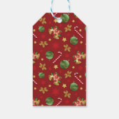 Kerst Ornamant & Candy Cane Patroon Cadeaulabel (Achterkant)