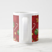 Kerst Ornamant & Candy Cane Patroon Extra Grote Beker (Achterkant)