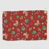 Kerst Ornamant & Candy Cane Patroon Golfhanddoek (Horizontaal)