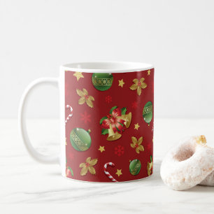 Kerst Ornamant & Candy Cane Patroon Koffiemok