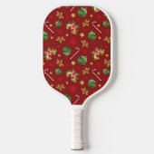 Kerst Ornamant & Candy Cane Patroon Pickleball Paddle (Voorkant)