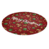 Kerst Ornamant & Candy Cane Patroon Snijplank (Hoek)