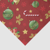 Kerst Ornamant & Candy Cane Patroon Tissuepapier (Detail)