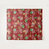 Kerst Ornamant & Candy Cane Patroon Wandkleed (Voorkant (horizontaal))