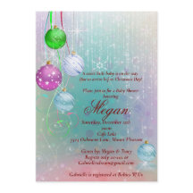 Kerst Ornament Baby Shower Uitnodiging, Winter