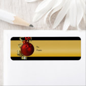 Kerst ornament cadeau labels linten rood goud (Insitu)