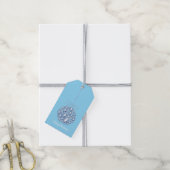 Kerst Ornament Crystal Blue Gift Labels Cadeaulabel (Met Touw)