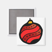 Kerst Ornament Doodle Art Magneet (Voorkant / Achterkant)