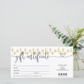 Kerst Ornament Gift Kaart Certificaat Goud (Staand voorkant)