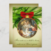 Kerst Ornament Kribbe Jezus Geboorte Feestdagenkaart (Voorkant / Achterkant)