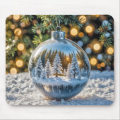 Kerst ornament met een winter bos scène muismat (Voorkant)