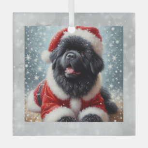 Kerst Ornament Santa Newf Puppy