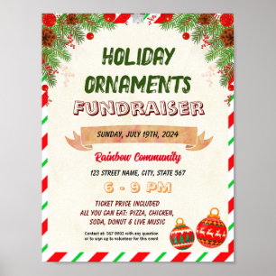 Kerst ornament school evenement sjabloon poster