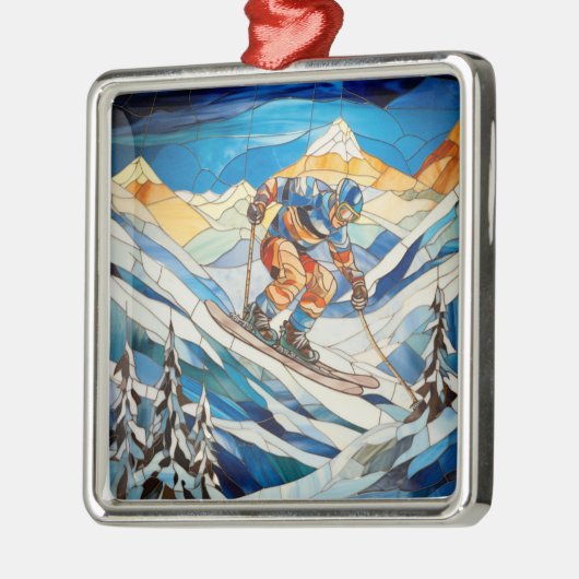 Kerst Ornament Skier (Links)