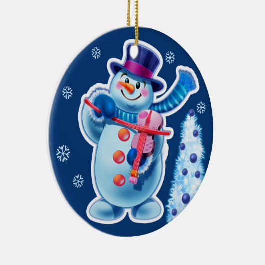 Kerst ornament sneeuwpop muziek band. (Rechts)