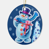 Kerst ornament sneeuwpop muziek band. (Links)