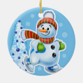 Kerst ornament sneeuwpop muziek band (Achterkant)