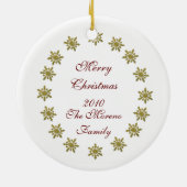 Kerst Ornament sneeuwvlokken van goud (Achterkant)