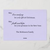 Kerst Ornament Trio | Lavendel Folie Kaart (Achterkant)