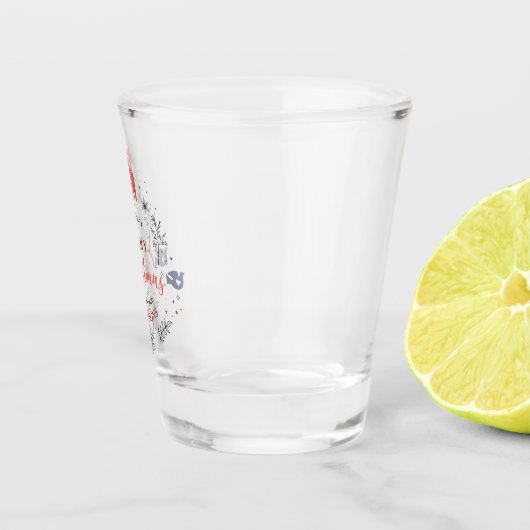 Kerst Ornament Typografie & Vrede vogels Shot Glas (Rechts)