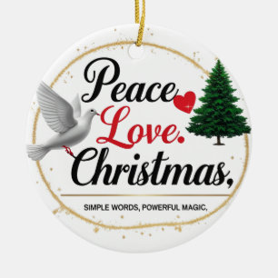 Kerst Ornament van Keramiek 'Vrede Liefde Kerstmis