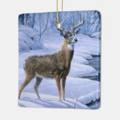 Kerst ornament-winter herten scène keramisch ornament (Links)