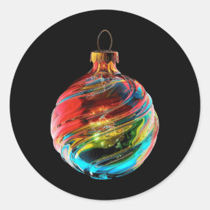 Kerst Ornament X-mas Familie Kunst Kerst Orna Ronde Sticker