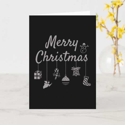 Kerst Ornamente Kaart (Gele Bloem)