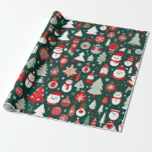 Kerst ornamenten groen decor Wrapping Papier (Uitgerold)