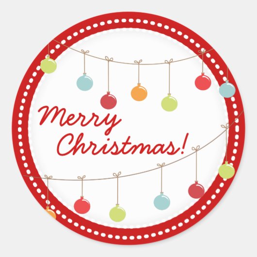 Kerst Ornamenten Modern Merry Christmas Sticker (Voorkant)