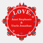 Kerst Ornamenten Roze Rood Meisje NAAM (Achterkant)