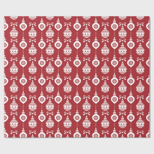 Kerst ornamenten vakantie cadeaupapier (Vlak)