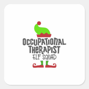 kerst OT elf Beroepstherapeut Vierkante Sticker