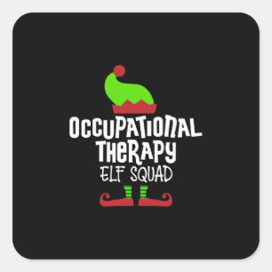 Kerst OT elf Beroepstherapie Vierkante Sticker