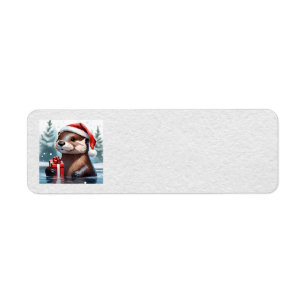 Kerst Otter Adresetiketten Etiket